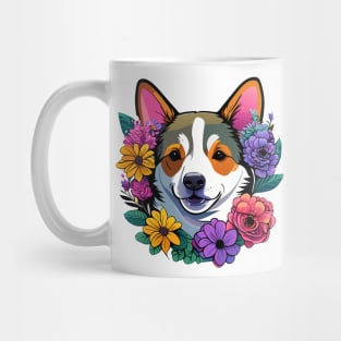 Dog With Flowers Mug